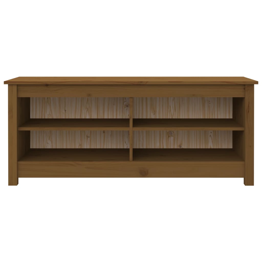 Banc à chaussures Marron miel 110x38x45,5 cm Pin massif - XIOS