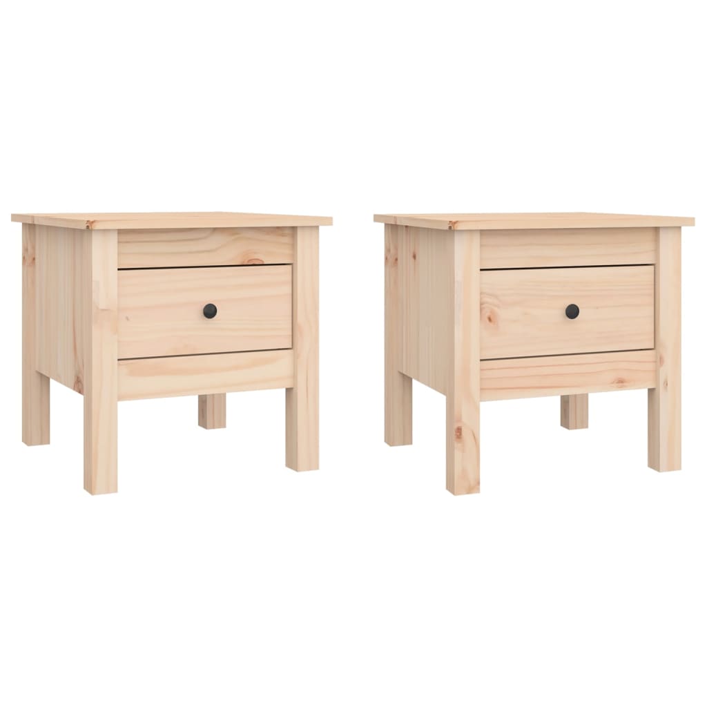 Tables d'appoint 2 pcs 40x40x39 cm Bois massif de pin - XIOS