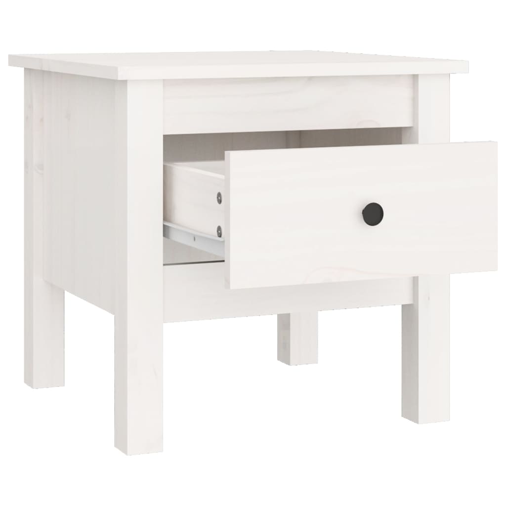 Table d'appoint Blanc 40x40x39 cm Bois massif de pin - XIOS