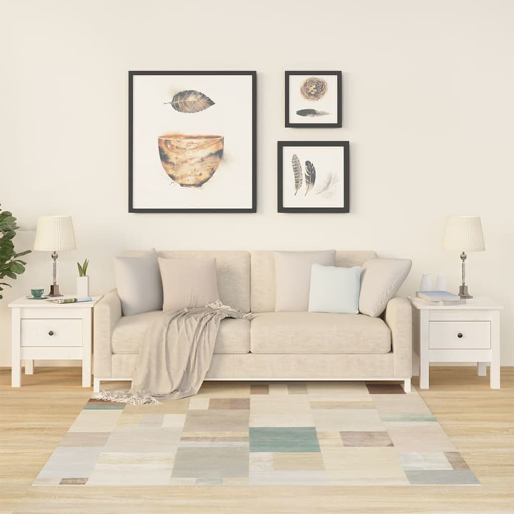 Tables d'appoint 2 pcs Blanc 40x40x39 cm Bois massif de pin - XIOS