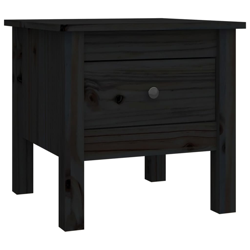Table d'appoint Noir 40x40x39 cm Bois massif de pin - XIOS