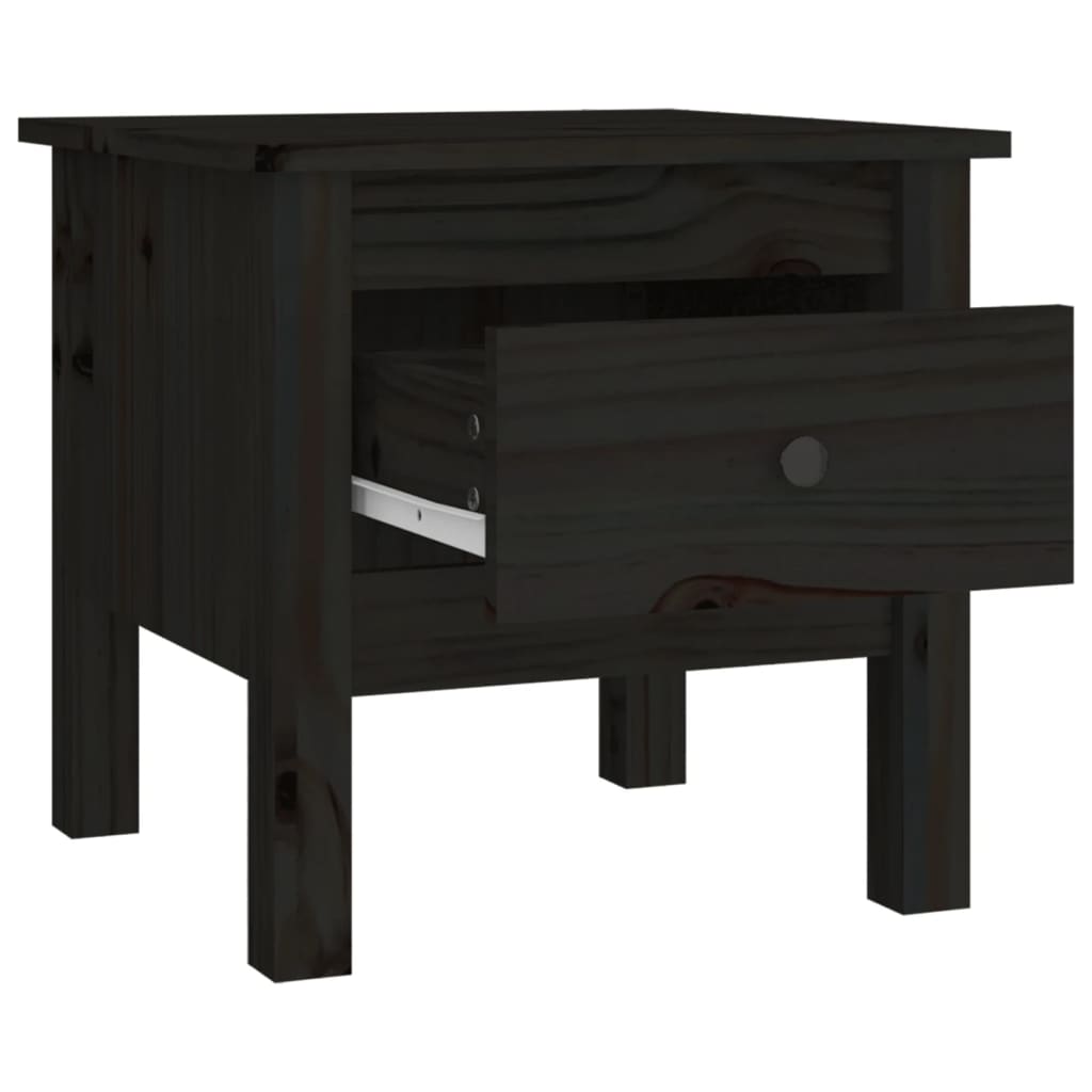 Table d'appoint Noir 40x40x39 cm Bois massif de pin - XIOS