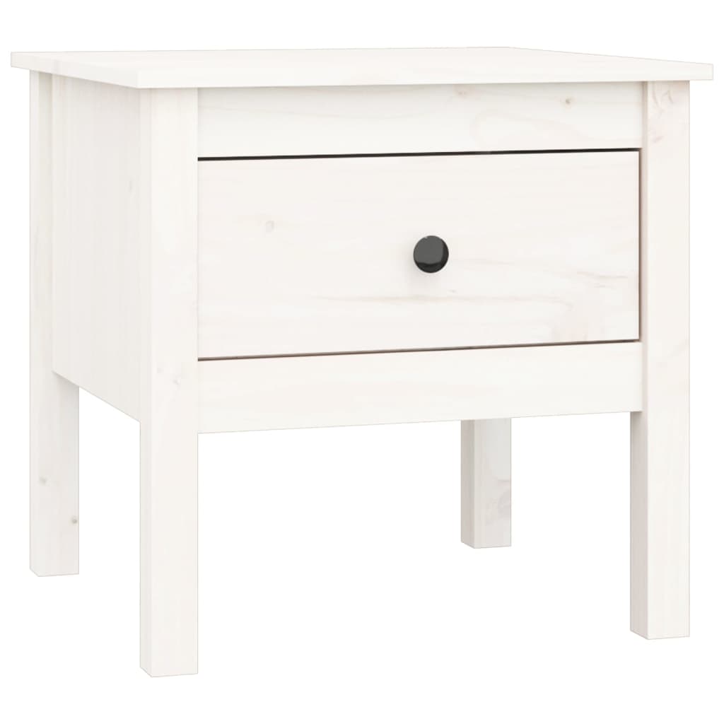 Table d'appoint Blanc 50x50x49 cm Bois massif de pin - XIOS