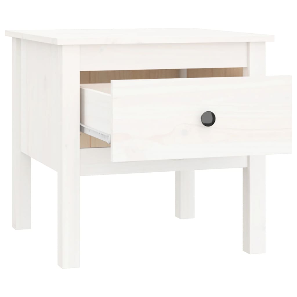 Table d'appoint Blanc 50x50x49 cm Bois massif de pin - XIOS