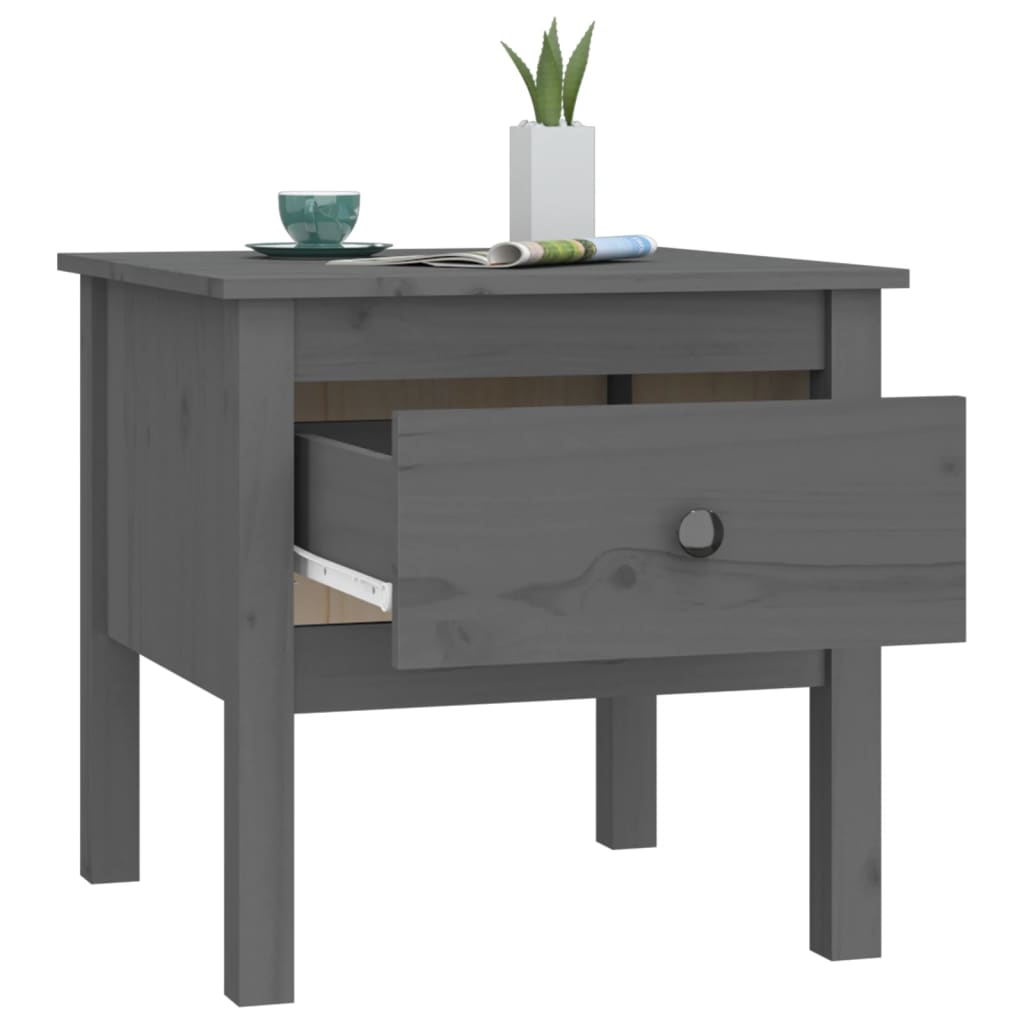 Table d'appoint Gris 50x50x49 cm Bois massif de pin - XIOS