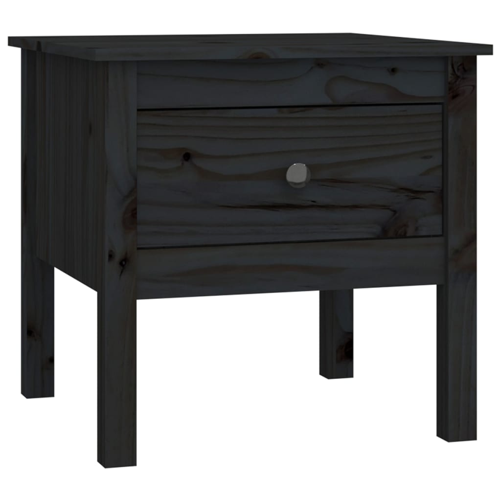 Table d'appoint Noir 50x50x49 cm Bois massif de pin - XIOS