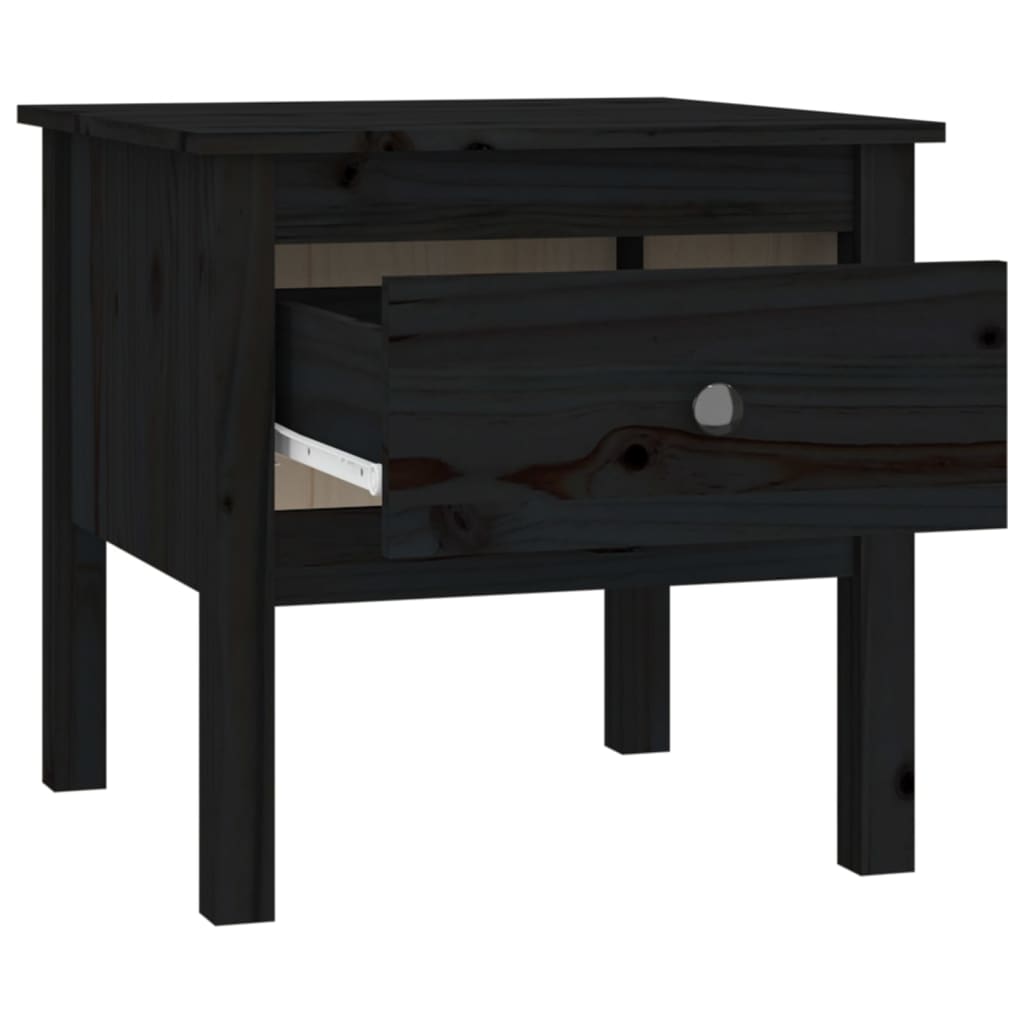 Table d'appoint Noir 50x50x49 cm Bois massif de pin - XIOS