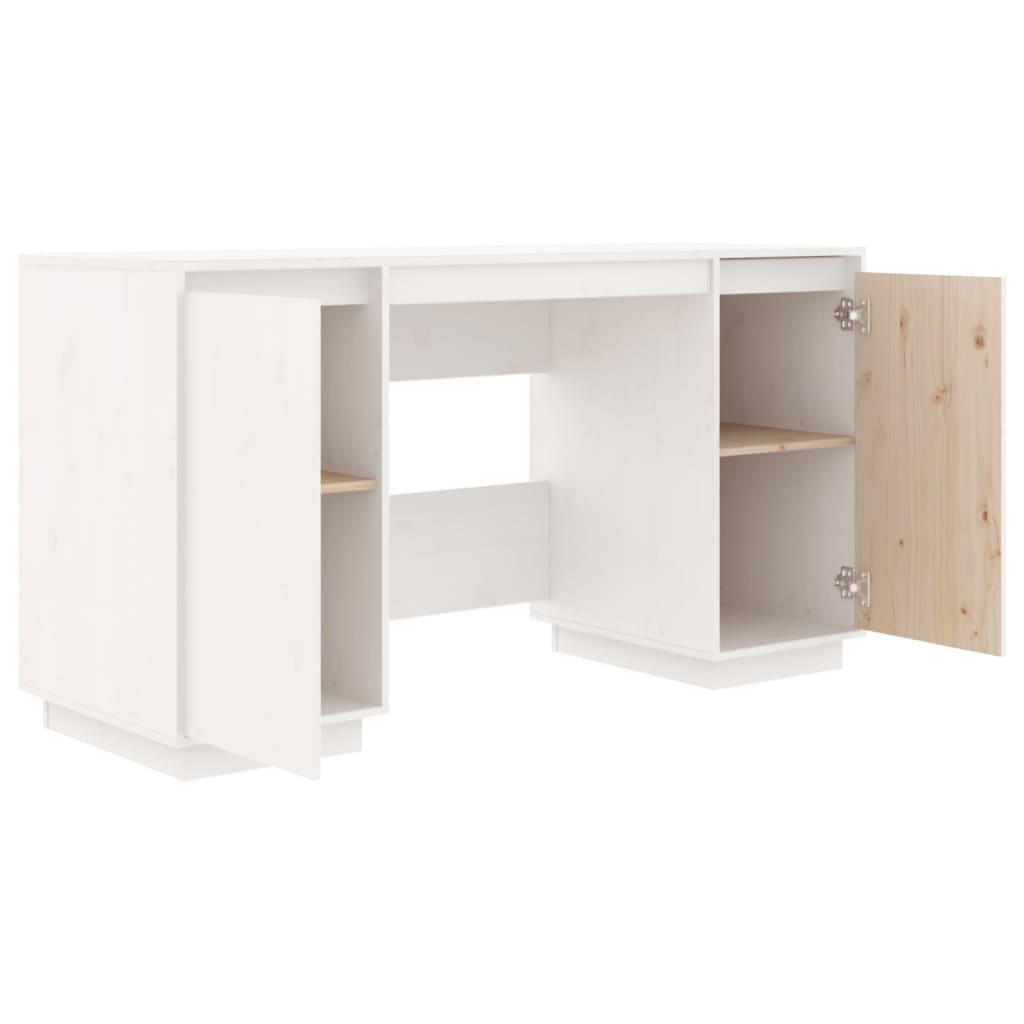 Bureau blanc 140x50x75 cm bois massif de pin - XIOS