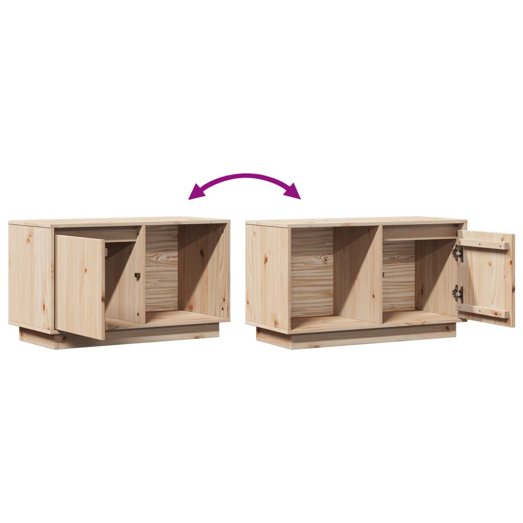 Meuble TV 74x35x44 cm Bois de pin massif - XIOS