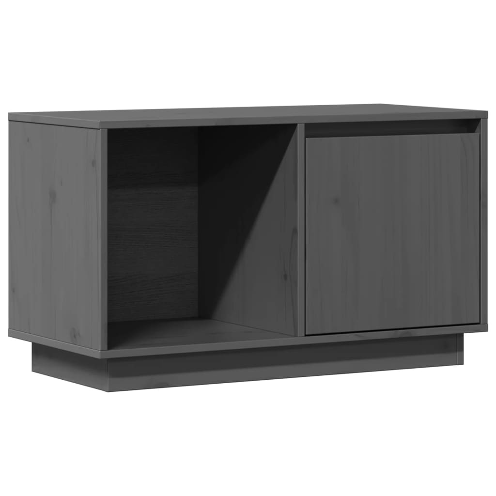 Meuble TV Gris 74x35x44 cm Bois de pin massif - XIOS