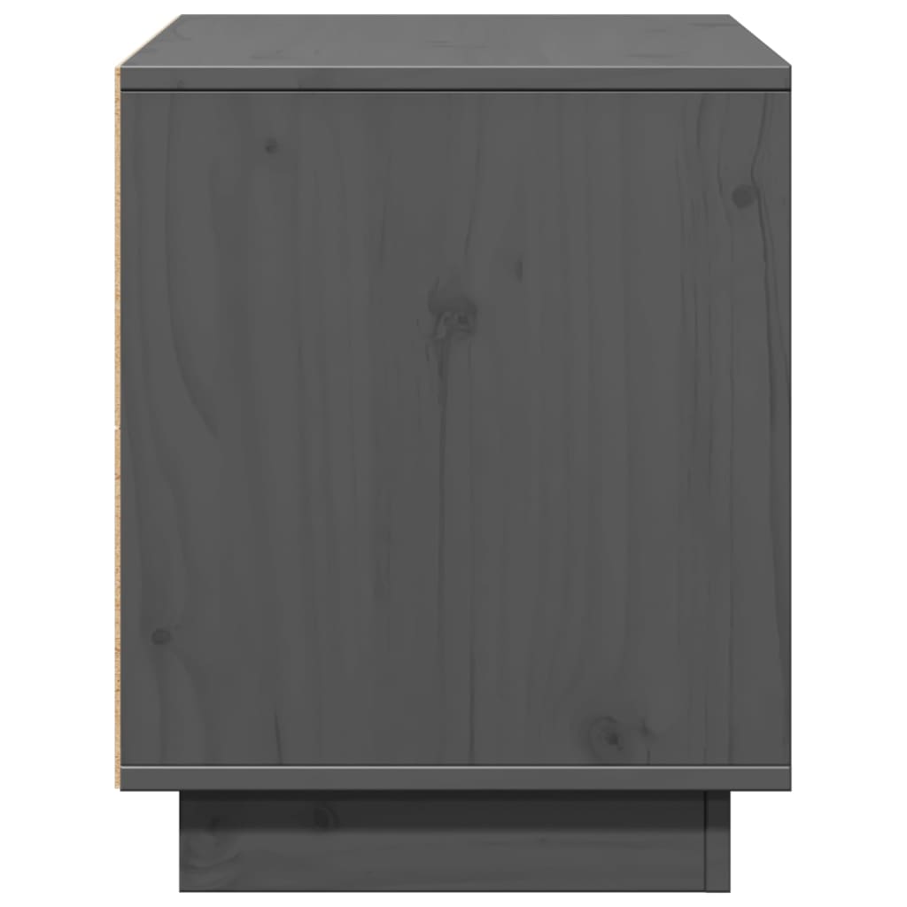 Meuble TV Gris 74x35x44 cm Bois de pin massif - XIOS