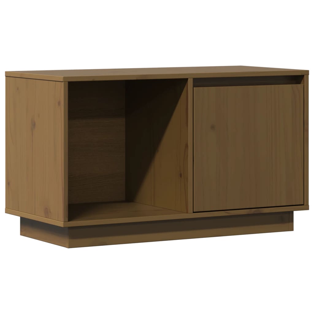 Meuble TV Marron miel 74x35x44 cm Bois de pin massif - XIOS