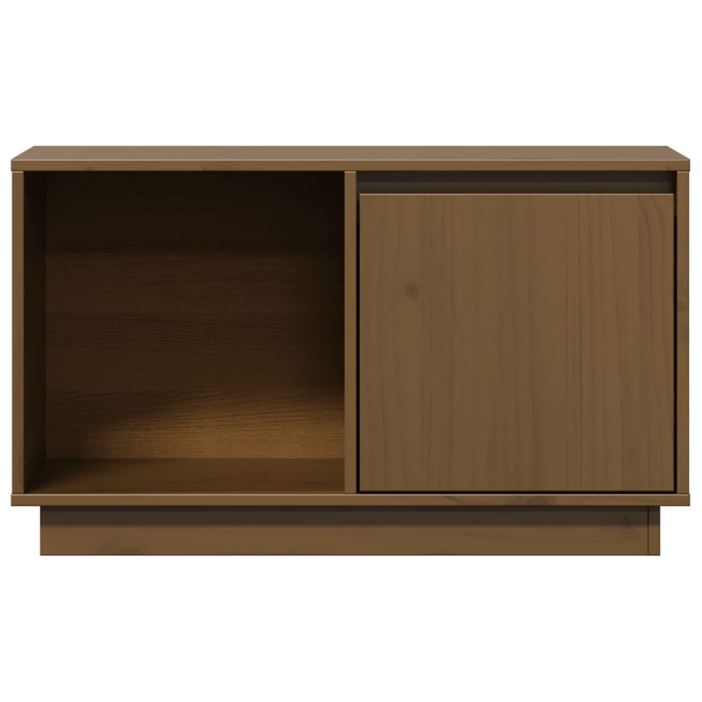 Meuble TV Marron miel 74x35x44 cm Bois de pin massif - XIOS