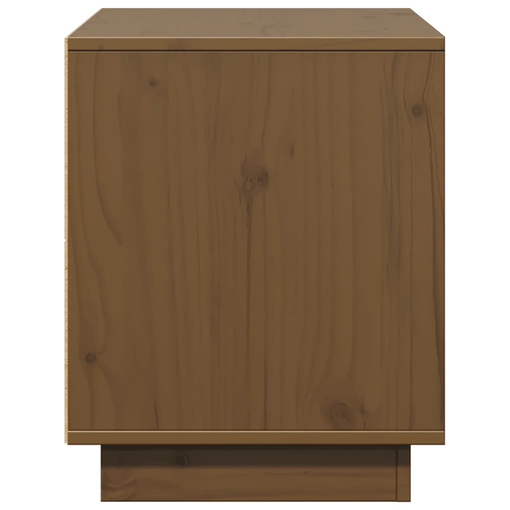 Meuble TV Marron miel 74x35x44 cm Bois de pin massif - XIOS