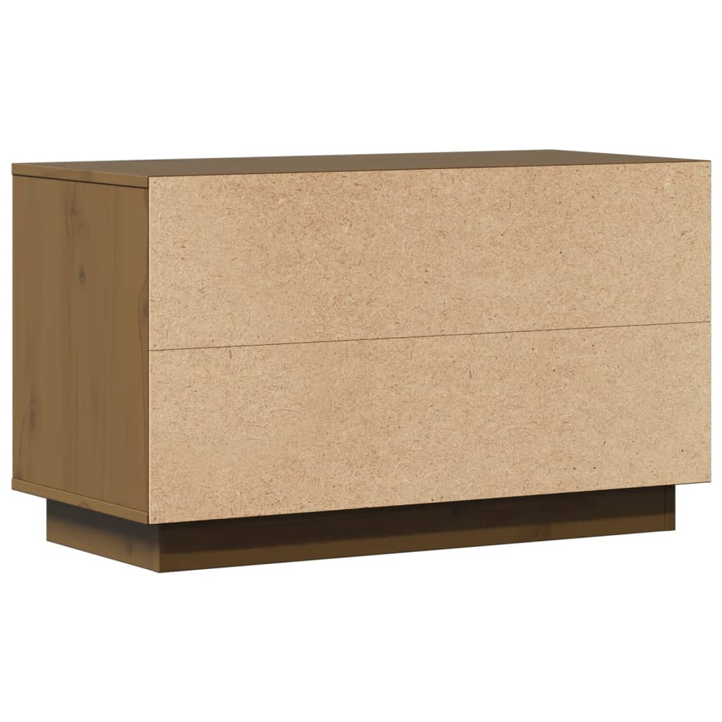 Meuble TV Marron miel 74x35x44 cm Bois de pin massif - XIOS