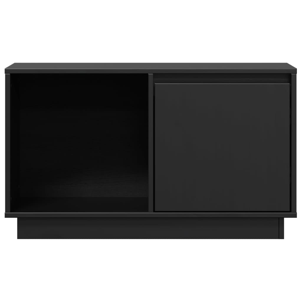 Meuble TV Noir 74x35x44 cm Bois de pin massif - XIOS