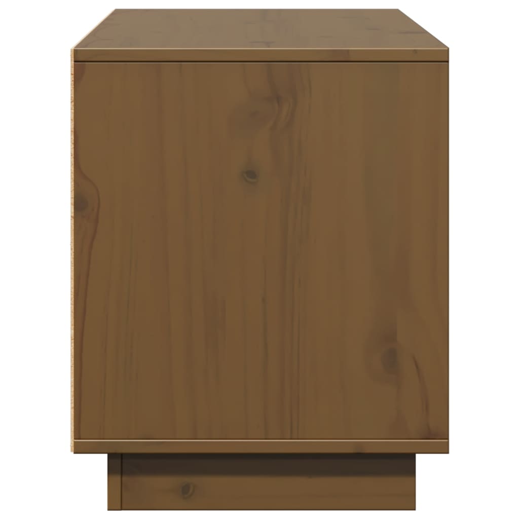 Meuble TV Marron miel 110,5x35x44 cm Bois de pin massif - XIOS