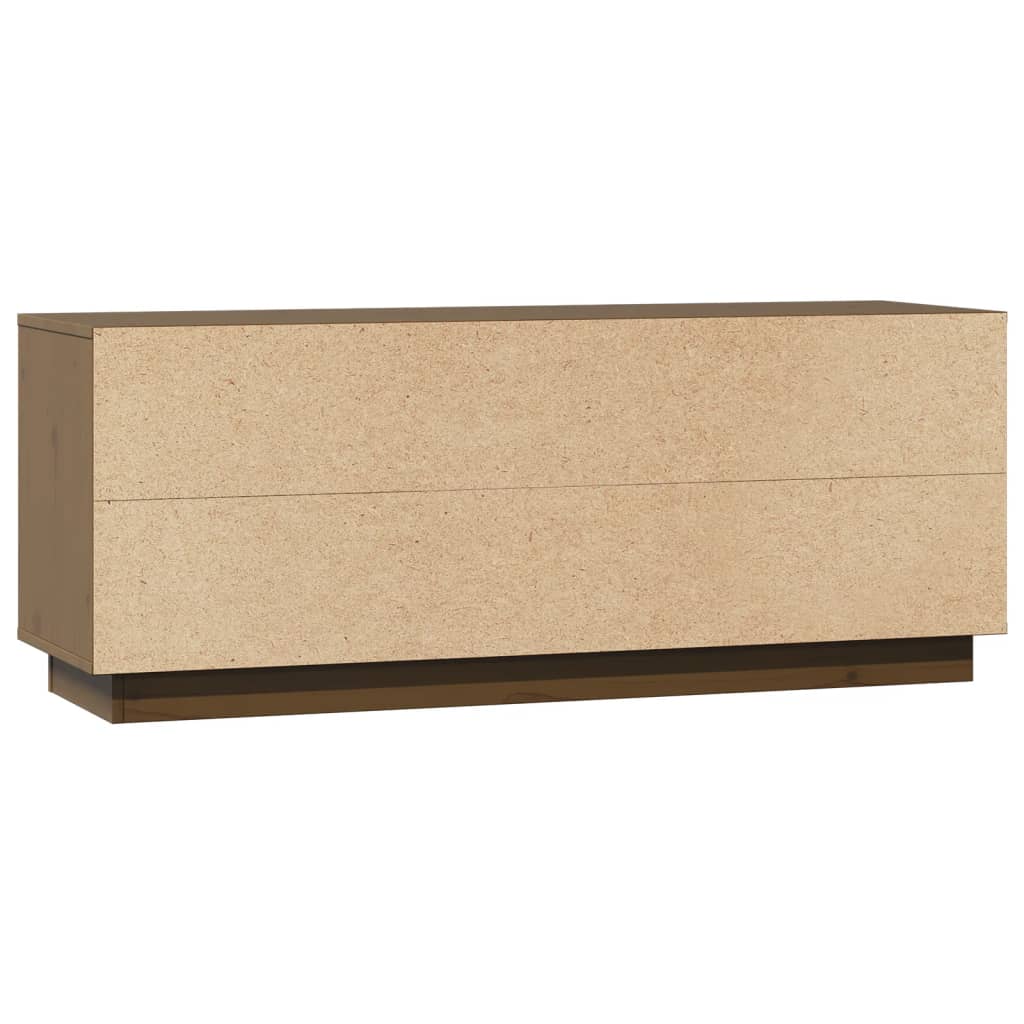 Meuble TV Marron miel 110,5x35x44 cm Bois de pin massif - XIOS