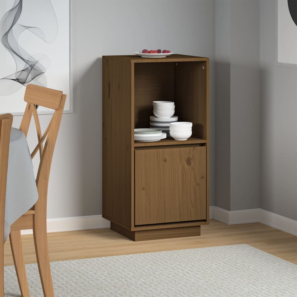 Buffet marron miel 38x35x80 cm bois massif de pin - XIOS
