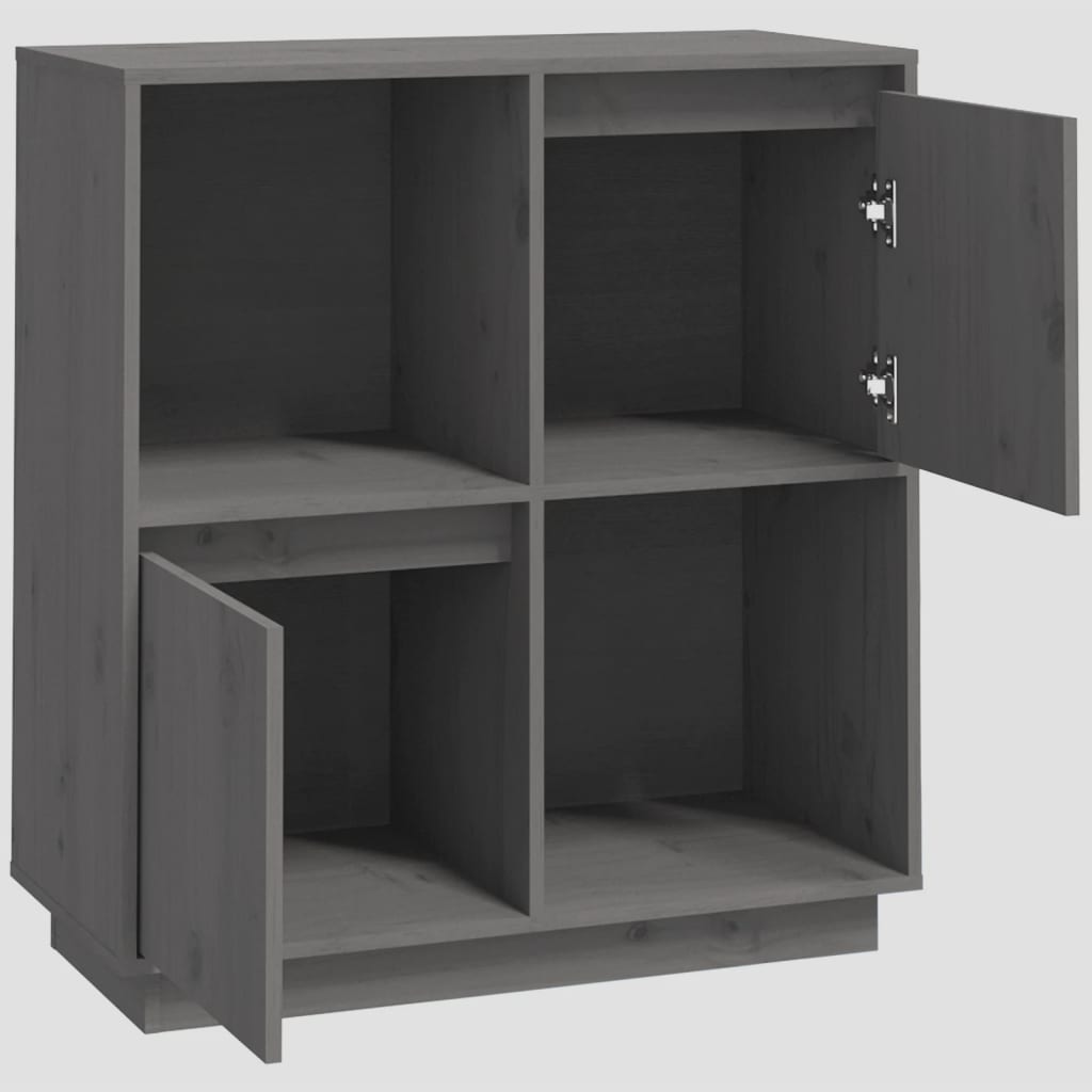 Buffet Gris 74x35x80 cm Bois massif de pin - XIOS