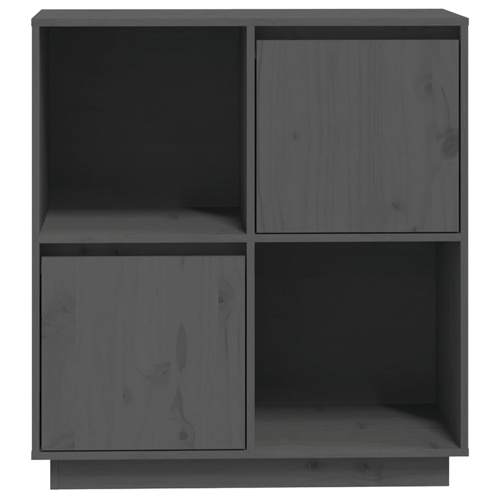 Buffet Gris 74x35x80 cm Bois massif de pin - XIOS