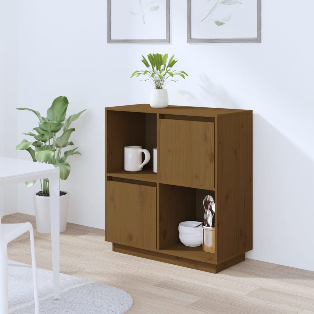 Buffet marron miel 74x35x80 cm bois massif de pin - XIOS