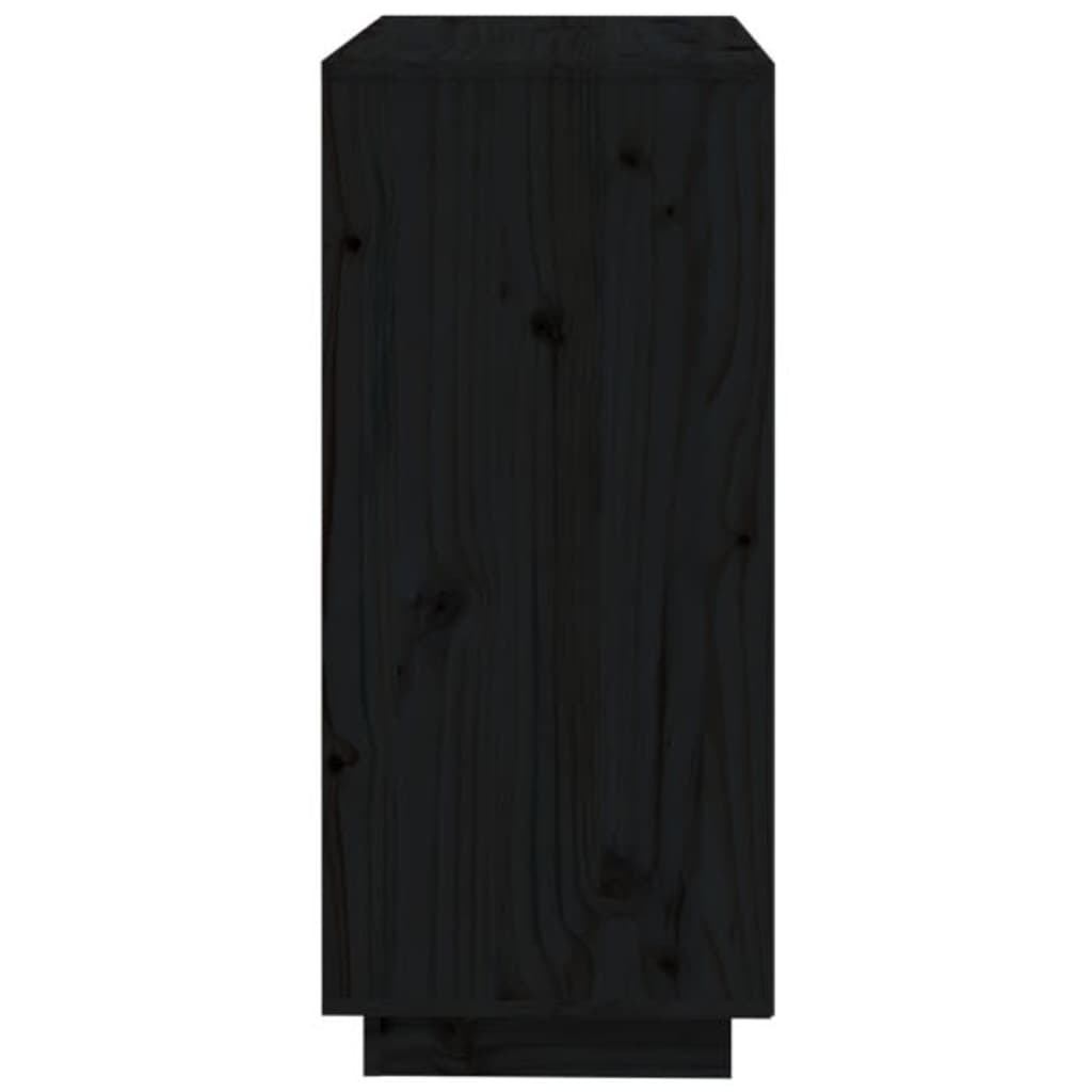 Buffet noir 74x35x80 cm bois massif de pin - XIOS