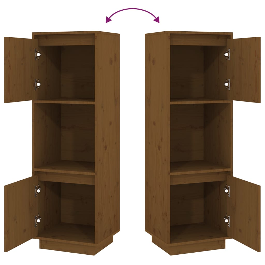 Buffet haut Marron miel 38x35x117 cm Bois massif de pin - XIOS