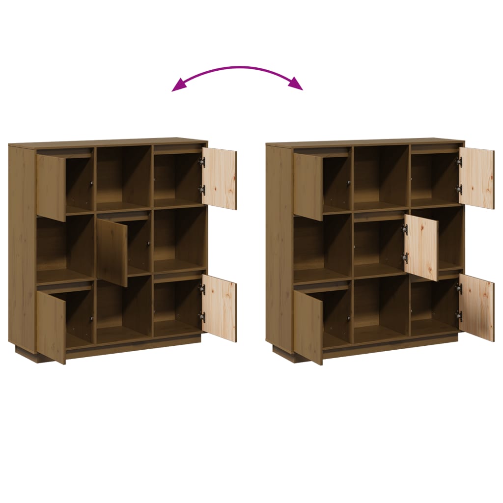 Buffet Marron miel 110,5x35x117 cm Bois massif de pin - XIOS