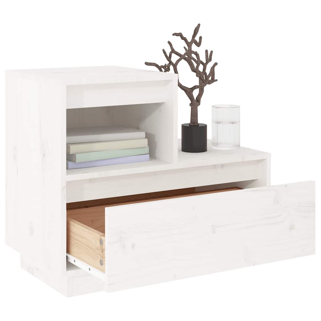 Tables de chevet 2 pcs Blanc 60x34x51 cm Bois de pin solide - XIOS