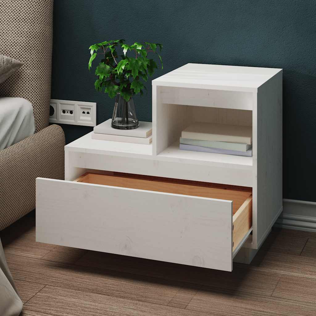 Tables de chevet 2 pcs Blanc 60x34x51 cm Bois de pin solide - XIOS