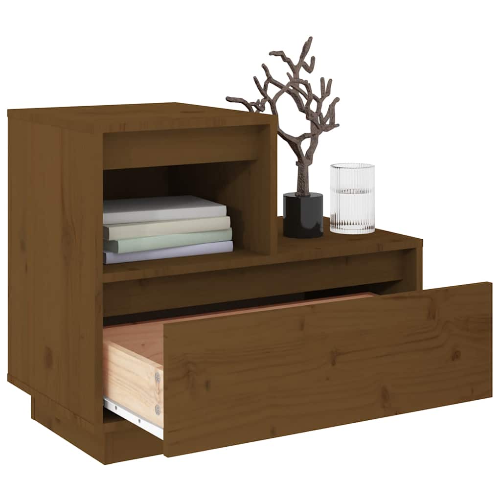 Tables de chevet 2pcs Marron miel 60x34x51cm Bois de pin massif - XIOS