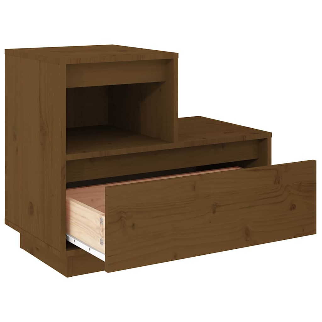 Tables de chevet 2pcs Marron miel 60x34x51cm Bois de pin massif - XIOS