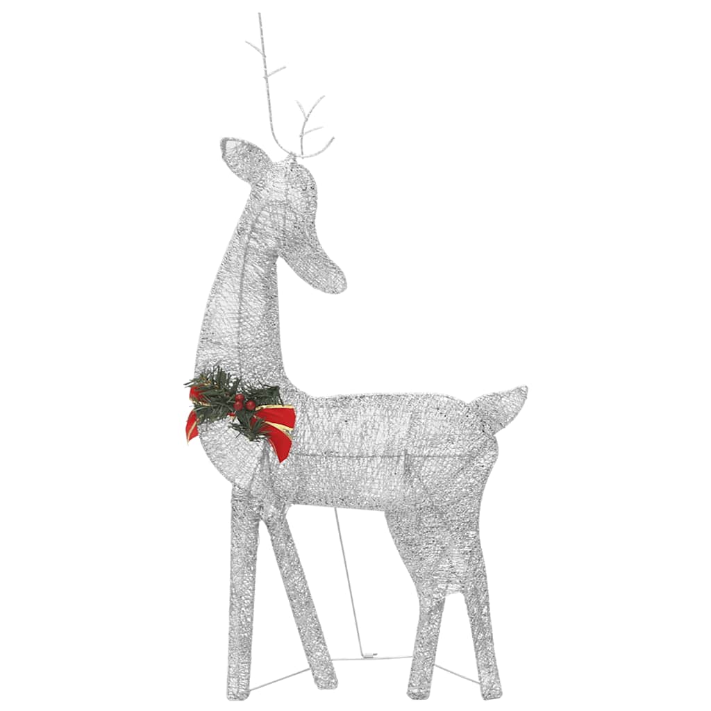 Famille de rennes de Noël 270x7x90cm Argenté Blanc froid Maille - XIOS