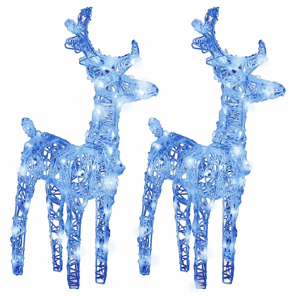 Rennes de Noël 2 pcs 80 LED Bleu Acrylique - XIOS