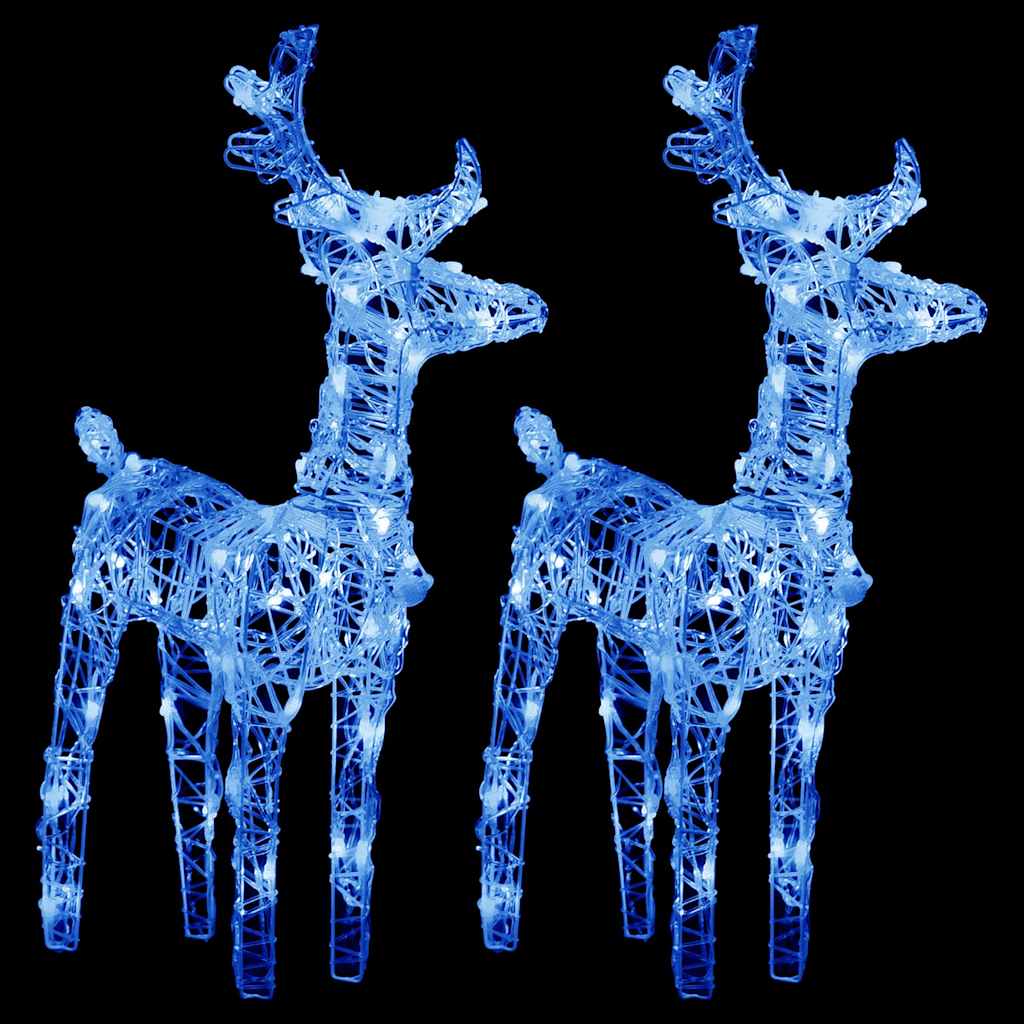 Rennes de Noël 2 pcs 80 LED Bleu Acrylique - XIOS