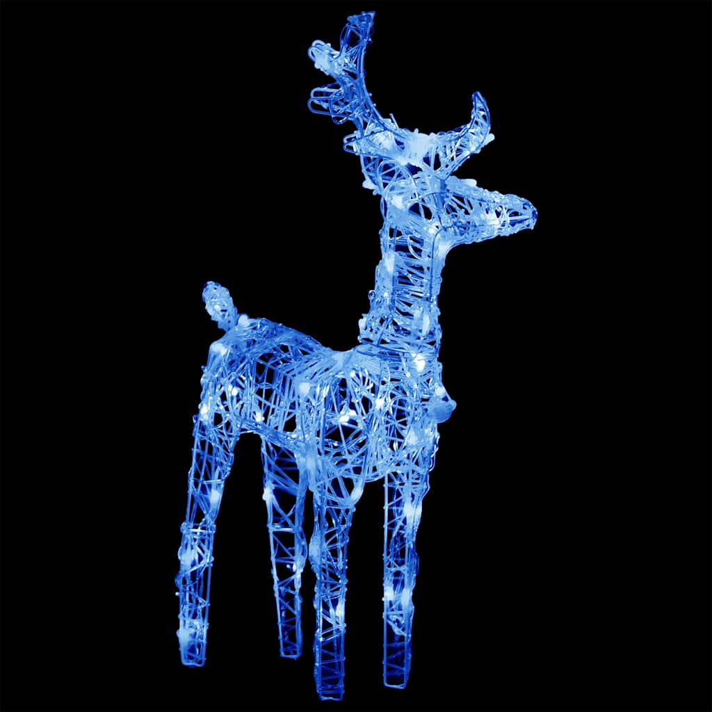Rennes de Noël 2 pcs 80 LED Bleu Acrylique - XIOS