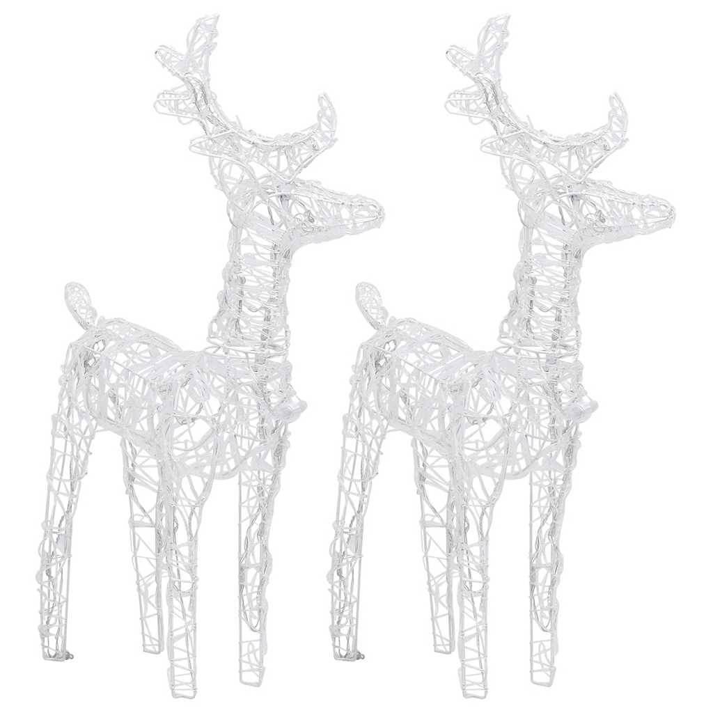 Rennes de Noël 2 pcs 80 LED Bleu Acrylique - XIOS