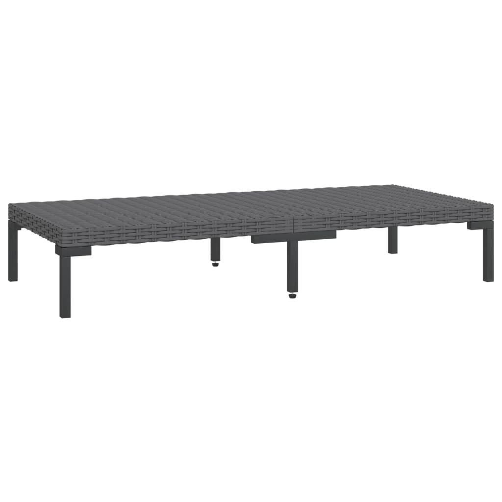 Salon de jardin 7 pcs avec coussins Résine tressée Gris foncé