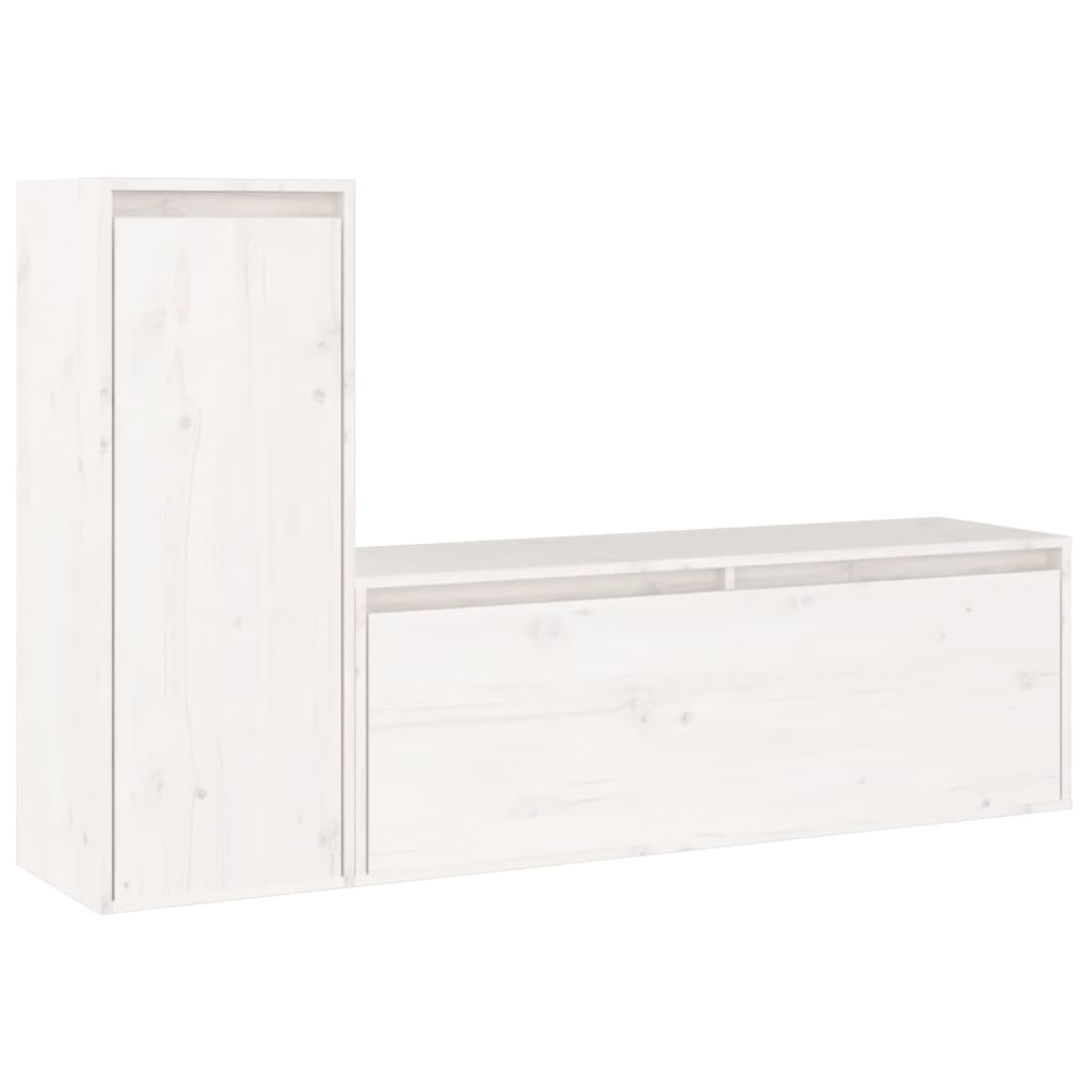 Meubles TV 2 pcs Blanc Bois massif de pin - XIOS