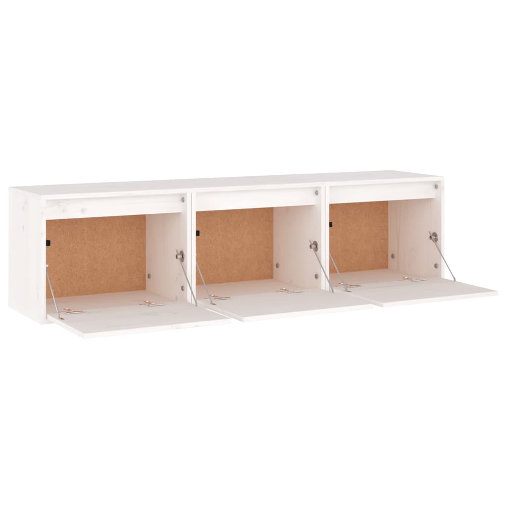 Meubles TV 3 pcs Blanc Bois massif de pin - XIOS
