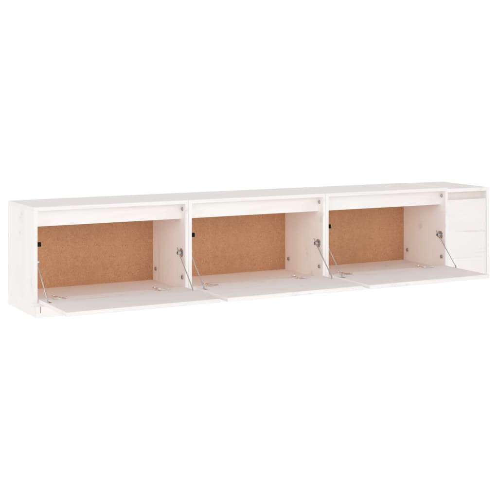 Meubles TV 3 pcs Blanc Bois massif de pin - XIOS