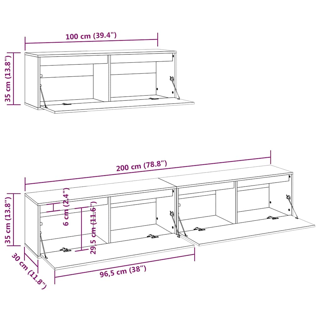 Ensemble de meubles TV 3 pcs blanc bois massif de pin - XIOS