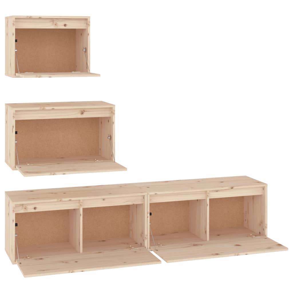 Meubles TV 4 pcs Bois massif de pin - XIOS