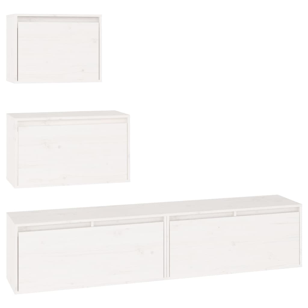 Meubles TV 4 pcs Blanc Bois massif de pin - XIOS
