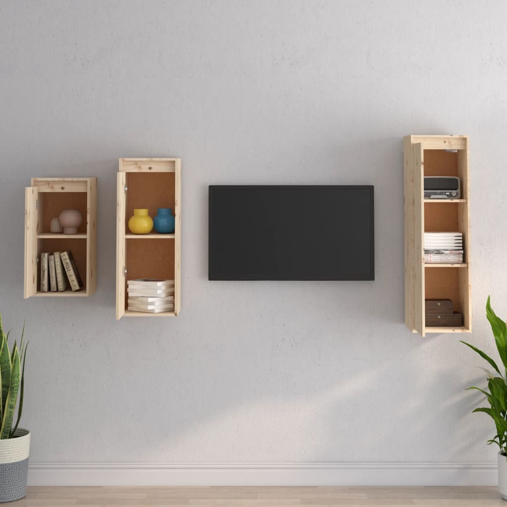 Meubles TV 3 pcs Bois massif de pin - XIOS