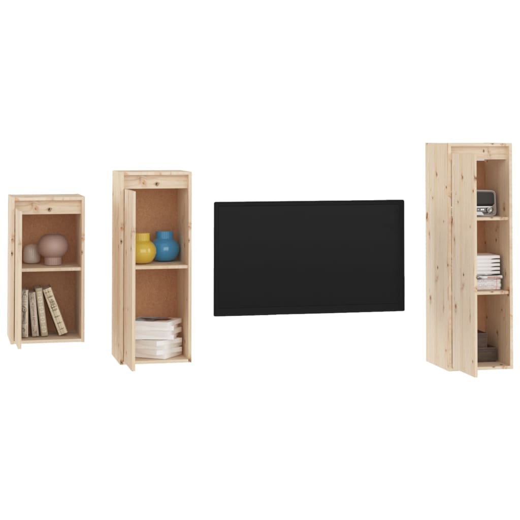 Meubles TV 3 pcs Bois massif de pin - XIOS