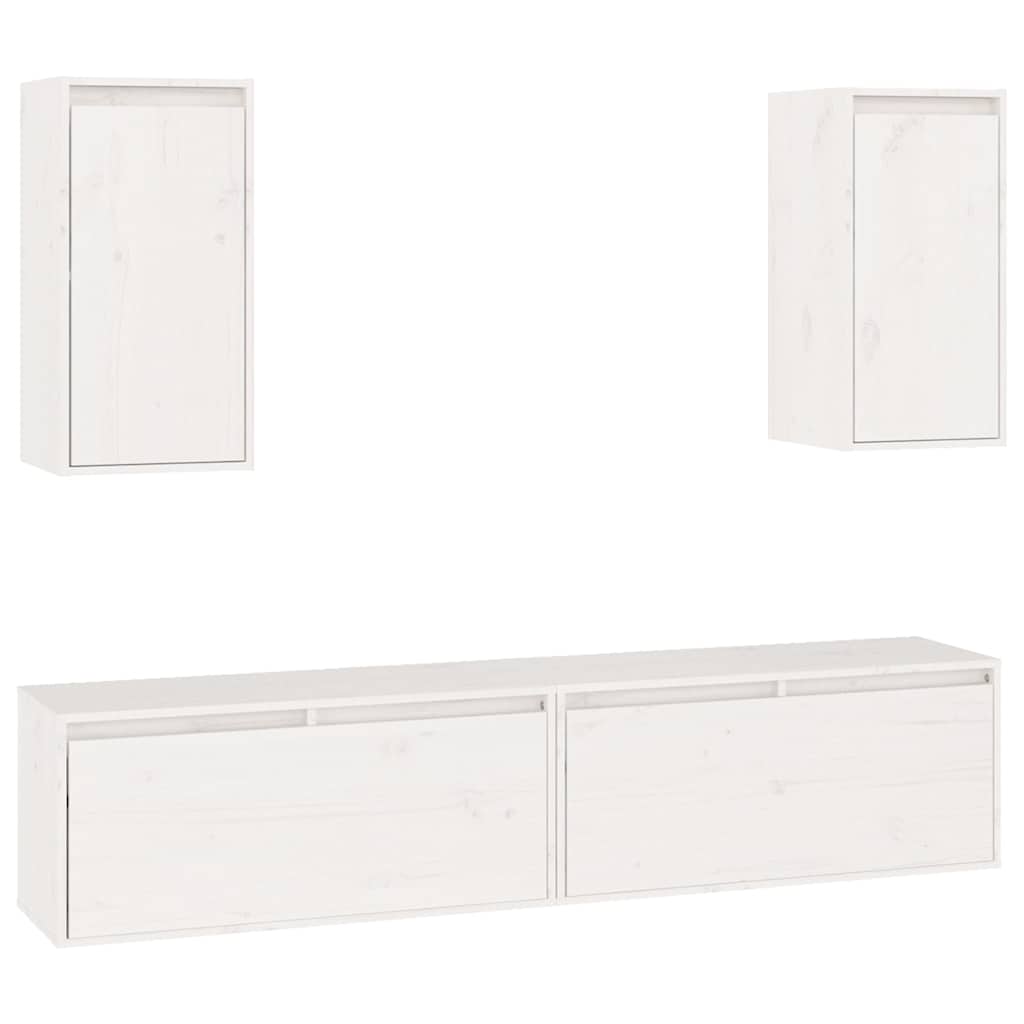 Meubles TV 4 pcs Blanc Bois massif de pin - XIOS