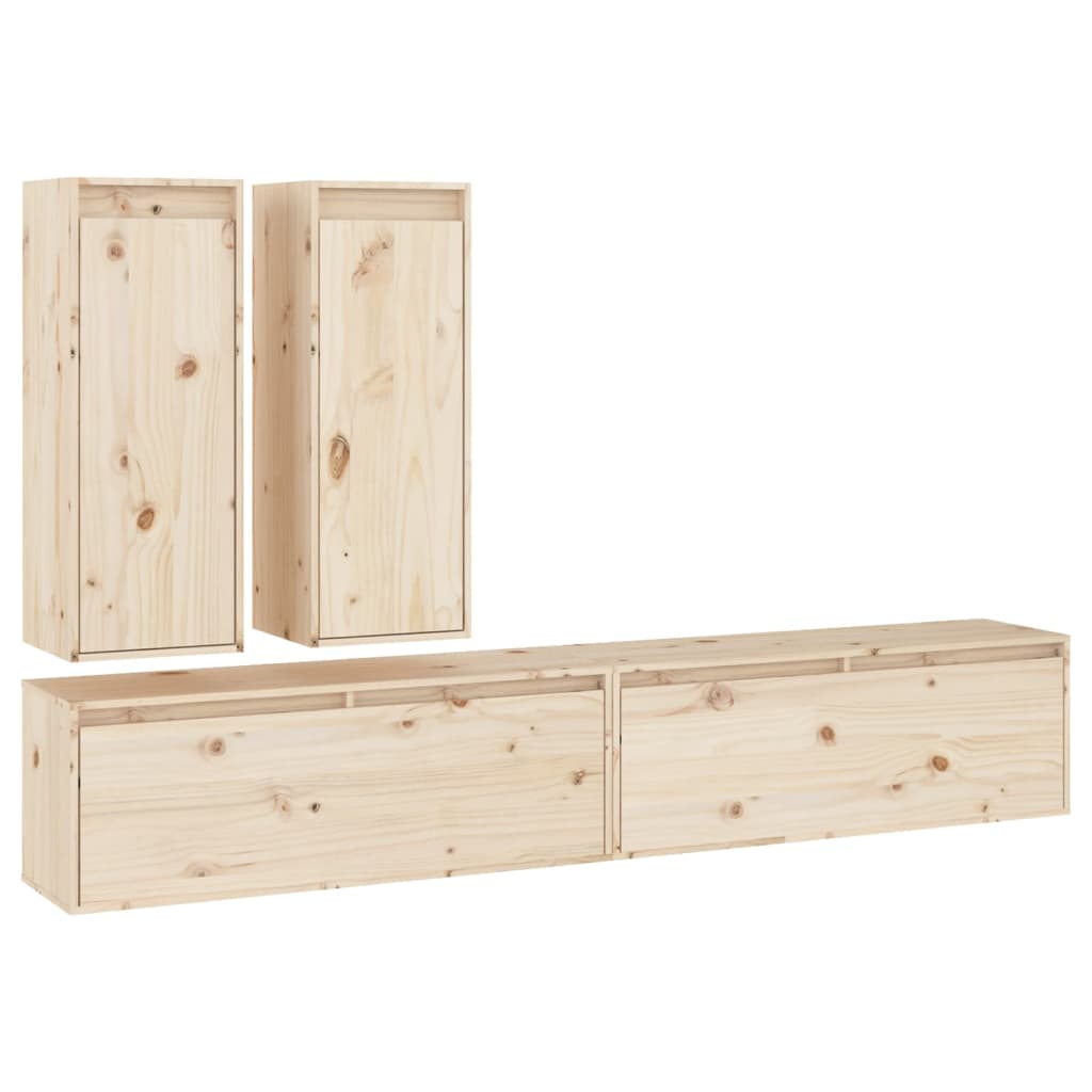 Meubles TV 4 pcs Bois massif de pin - XIOS