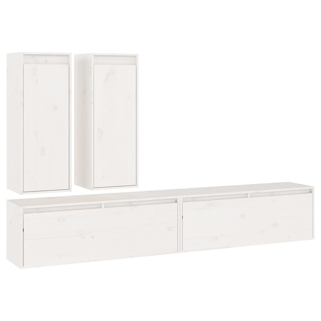 Meubles TV 4 pcs Blanc Bois massif de pin - XIOS